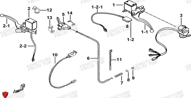 Ensemble Maitre Cylindre AZMOTORS Pieces TGB BLADE 550 SE EPS (No Serie RFCFBGFTP... ET RFCFTGTBA... Type: FTG-HDE)


