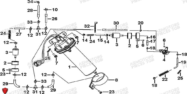 Pompe A Carburant AZMOTORS Pieces TGB BLADE 550 SE EPS (No Serie RFCFBGFTP... ET RFCFTGTBA... Type: FTG-HDE)


