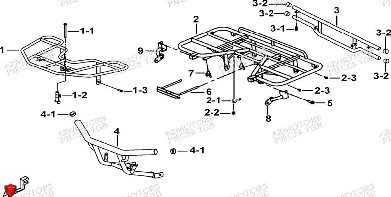 Porte Bagages Pare Chocs Option AZMOTORS Pieces TGB BLADE 550 SE EPS (No Serie RFCFBGFTP... ET RFCFTGTBA... Type: FTG-HDE)

