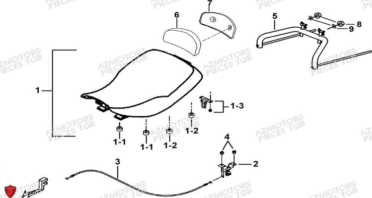 Selle AZMOTORS Pieces TGB BLADE 550 SE EPS (No Serie RFCFBGFTP... ET RFCFTGTBA... Type: FTG-HDE)

