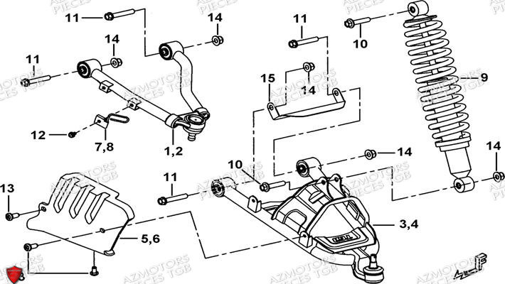 Suspension Avant AZMOTORS Pieces TGB BLADE 550 SE EPS (No Serie RFCFBGFTP... ET RFCFTGTBA... Type: FTG-HDE)

