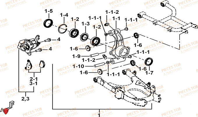 Axe Arriere TGB Pieces TGB BLADE 600 LTX EPS (No Serie RFCLTHTBC.. Type: FTH-JDLE)