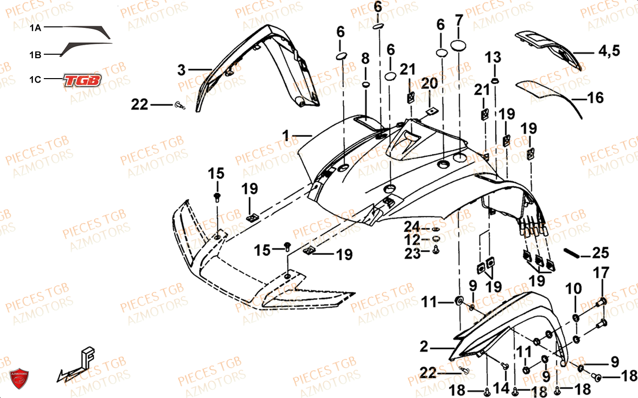 CARROSSERIE AVANT AZMOTORS BLADE 600 LTX EPS