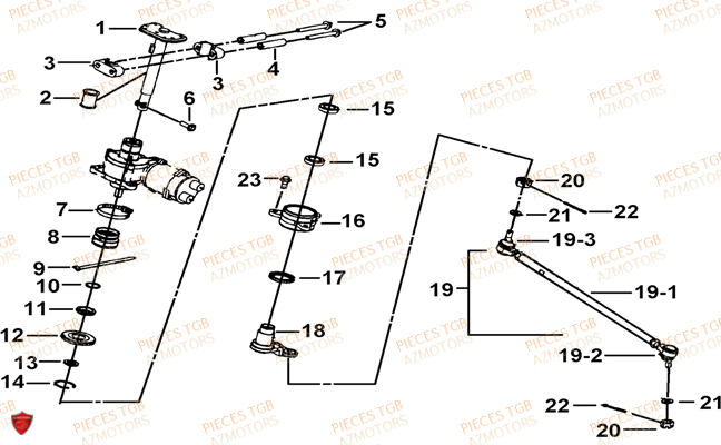 Colonne Direction Eps TGB Pieces TGB BLADE 600 LTX EPS (No Serie RFCLTHTBC.. Type: FTH-JDLE)