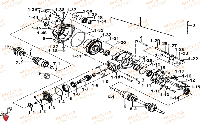 Differentiel Arriere TGB Pieces TGB BLADE 600 LTX EPS (No Serie RFCLTHTBC.. Type: FTH-JDLE)