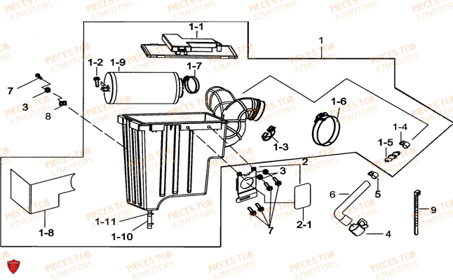 Filtre A Air TGB Pieces TGB BLADE 600 LTX EPS (No Serie RFCLTHTBC.. Type: FTH-JDLE)