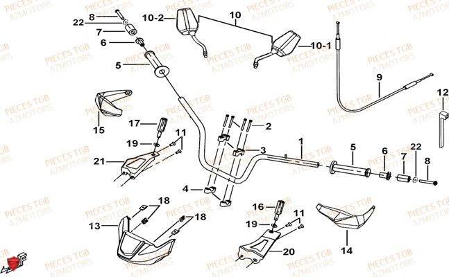 Guidon TGB Pieces TGB BLADE 600 LTX EPS (No Serie RFCLTHTBC.. Type: FTH-JDLE)