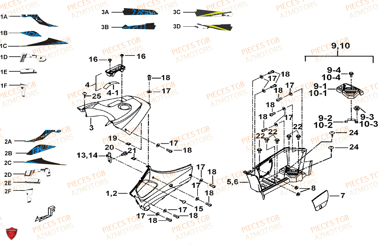 Marche Pied TGB Pieces TGB BLADE 600 LTX EPS (No Serie RFCLTHTBC.. Type: FTH-JDLE)
