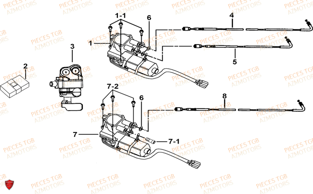 Moteur Differentiel TGB Pieces TGB BLADE 600 LTX EPS (No Serie RFCLTHTBC.. Type: FTH-JDLE)
