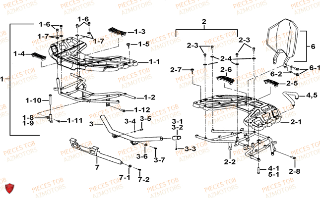 PORTE BAGAGES PLASTIQUE (OPTION) AZMOTORS BLADE 600 LTX EPS