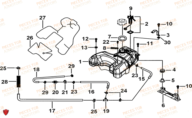 Reservoir TGB Pieces TGB BLADE 600 LTX EPS (No Serie RFCLTHTBC.. Type: FTH-JDLE)