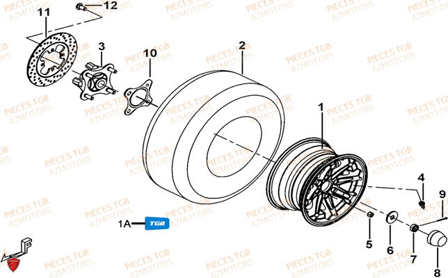 Roues Arriere TGB Pieces TGB BLADE 600 LTX EPS (No Serie RFCLTHTBC.. Type: FTH-JDLE)