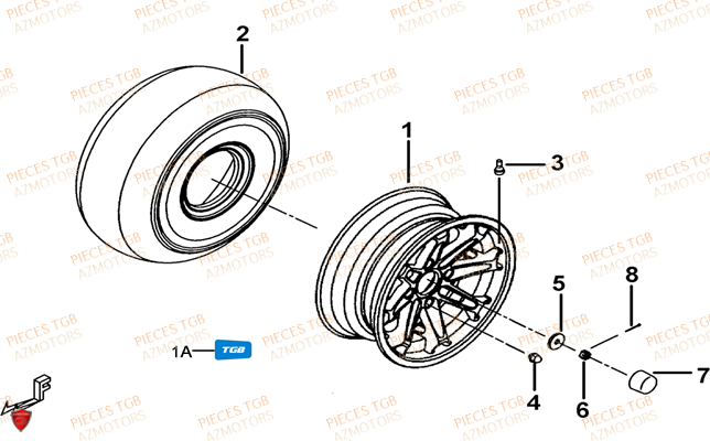 Roues Avant TGB Pieces TGB BLADE 600 LTX EPS (No Serie RFCLTHTBC.. Type: FTH-JDLE)