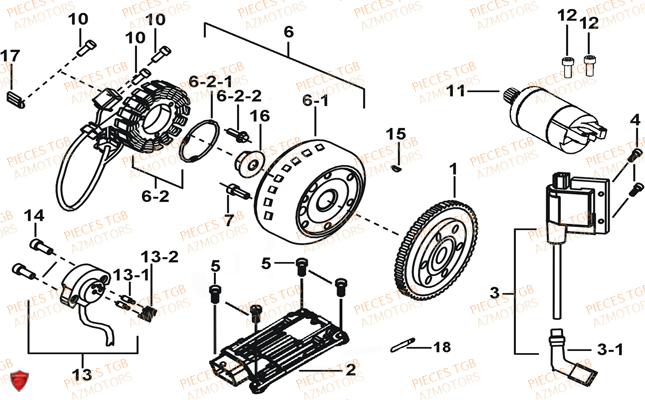 Systeme Electrique 1 TGB Pieces TGB BLADE 600 LTX EPS (No Serie RFCLTHTBC.. Type: FTH-JDLE)