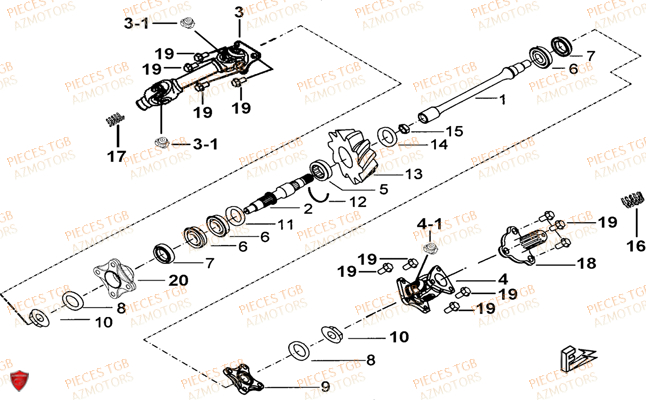 TRANSMISSION AZMOTORS BLADE 600 LTX EPS