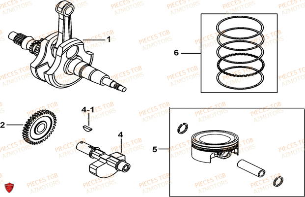 Vilebrequin TGB Pieces TGB BLADE 600 LTX EPS (No Serie RFCLTHTBC.. Type: FTH-JDLE)