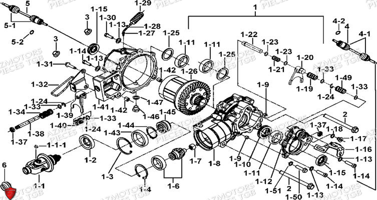Blocage Differentiel Avant AZMOTORS Pieces TGB BLADE 600 SE EPS (No Serie RFCFTHTBA.. ET RFCFTHTBC.. Type: FTH-HDE ET FTH-JDE)