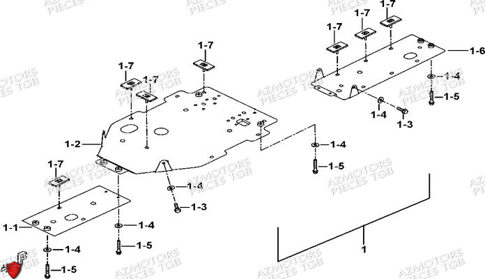 Carrosserie Arriere AZMOTORS Pieces TGB BLADE 600 SE EPS (No Serie RFCFTHTBA.. ET RFCFTHTBC.. Type: FTH-HDE ET FTH-JDE)
