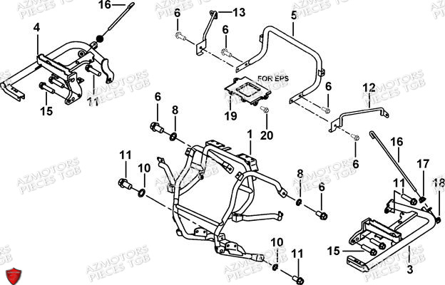 Chassis AZMOTORS Pieces TGB BLADE 600 SE EPS (No Serie RFCFTHTBA.. ET RFCFTHTBC.. Type: FTH-HDE ET FTH-JDE)