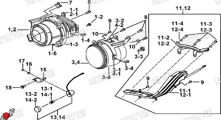 Compteur Modele Avec Face Avant A Led AZMOTORS Pieces TGB BLADE 600 SE EPS (No Serie RFCFTHTBA.. ET RFCFTHTBC.. Type: FTH-HDE ET FTH-JDE)