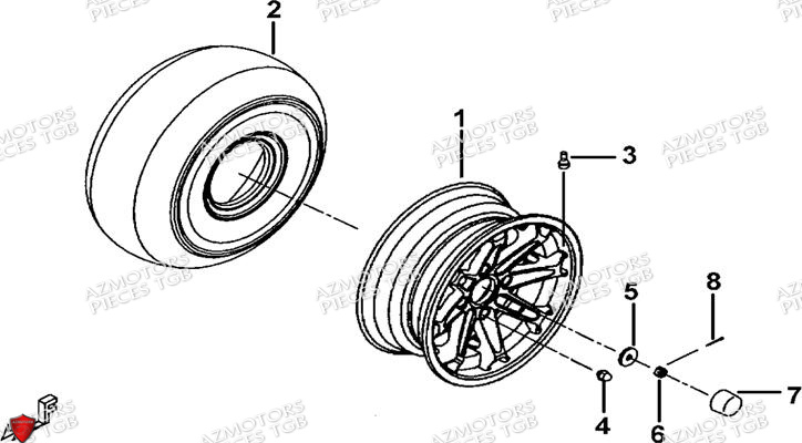Distributeur Freinage Avant AZMOTORS Pieces TGB BLADE 600 SE EPS (No Serie RFCFTHTBA.. ET RFCFTHTBC.. Type: FTH-HDE ET FTH-JDE)