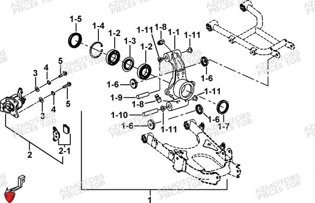 Guidon AZMOTORS Pieces TGB BLADE 600 SE EPS (No Serie RFCFTHTBA.. ET RFCFTHTBC.. Type: FTH-HDE ET FTH-JDE)