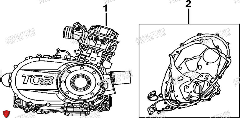 Moteur AZMOTORS Pieces TGB BLADE 600 SE EPS (No Serie RFCFTHTBA.. ET RFCFTHTBC.. Type: FTH-HDE ET FTH-JDE)