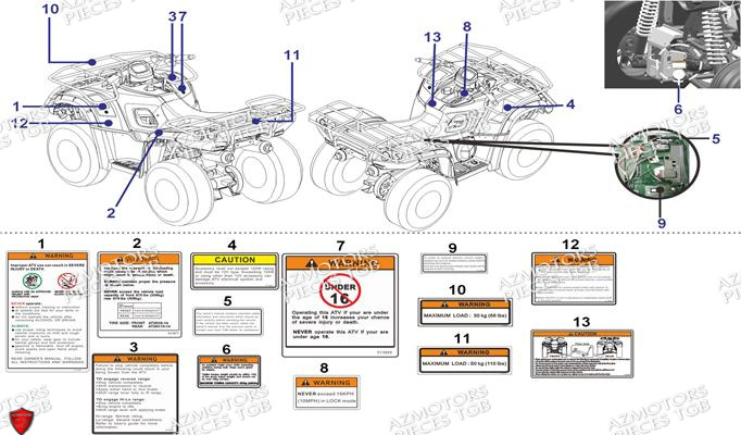 Pare Chocs Modele Avec Face Avant A Led AZMOTORS Pieces TGB BLADE 600 SE EPS (No Serie RFCFTHTBA.. ET RFCFTHTBC.. Type: FTH-HDE ET FTH-JDE)