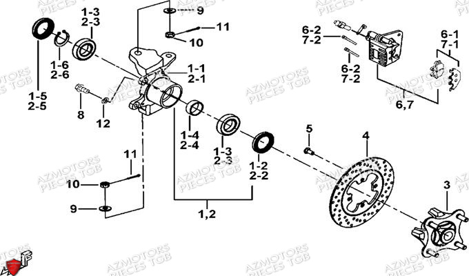 Pedale De Frein AZMOTORS Pieces TGB BLADE 600 SE EPS (No Serie RFCFTHTBA.. ET RFCFTHTBC.. Type: FTH-HDE ET FTH-JDE)