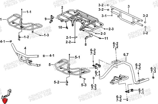 Porte Bagages Acier Pare Chocs Option AZMOTORS Pieces TGB BLADE 600 SE EPS (No Serie RFCFTHTBA.. ET RFCFTHTBC.. Type: FTH-HDE ET FTH-JDE)