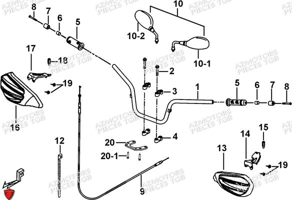 Porte Fusee De Direction AZMOTORS Pieces TGB BLADE 600 SE EPS (No Serie RFCFTHTBA.. ET RFCFTHTBC.. Type: FTH-HDE ET FTH-JDE)