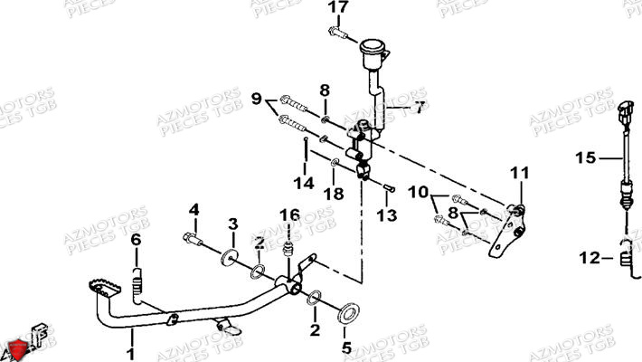 Reservoir A Carburant AZMOTORS Pieces TGB BLADE 600 SE EPS (No Serie RFCFTHTBA.. ET RFCFTHTBC.. Type: FTH-HDE ET FTH-JDE)