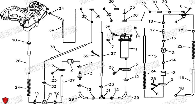 Support Pare Chocs AZMOTORS Pieces TGB BLADE 600 SE EPS (No Serie RFCFTHTBA.. ET RFCFTHTBC.. Type: FTH-HDE ET FTH-JDE)