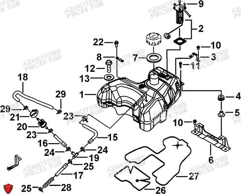 Suspension Arriere AZMOTORS Pieces TGB BLADE 600 SE EPS (No Serie RFCFTHTBA.. ET RFCFTHTBC.. Type: FTH-HDE ET FTH-JDE)