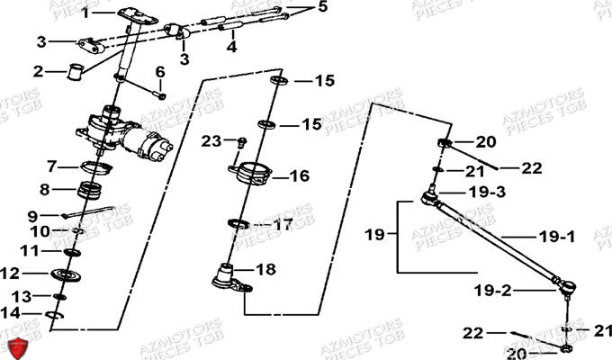 Suspension Avant AZMOTORS Pieces TGB BLADE 600 SE EPS (No Serie RFCFTHTBA.. ET RFCFTHTBC.. Type: FTH-HDE ET FTH-JDE)
