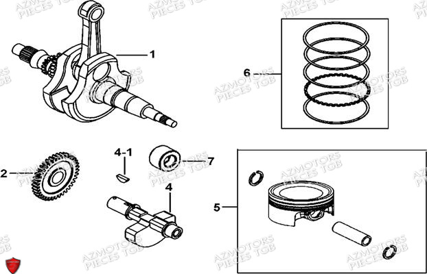 Vilebrequin AZMOTORS Pieces TGB BLADE 600 SE EPS (No Serie RFCFTHTBA.. ET RFCFTHTBC.. Type: FTH-HDE ET FTH-JDE)
