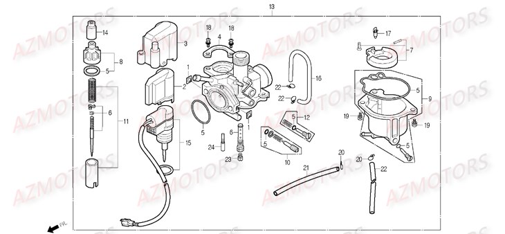 Carburateur DAELIM Pièces Scooter DAELIM BONITA 50cc (2009)
