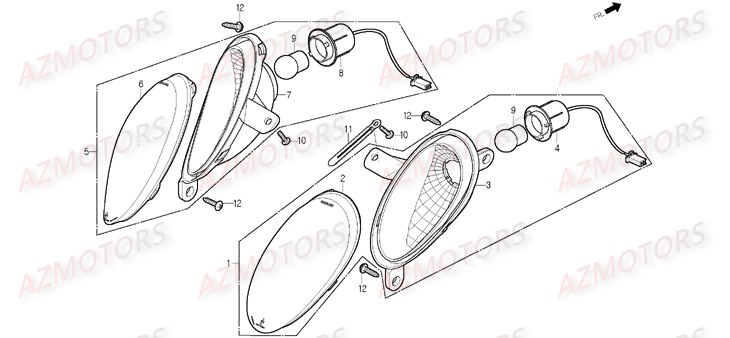 Clignotant Arriere DAELIM Pièces Scooter DAELIM BONITA 50cc (2009)
