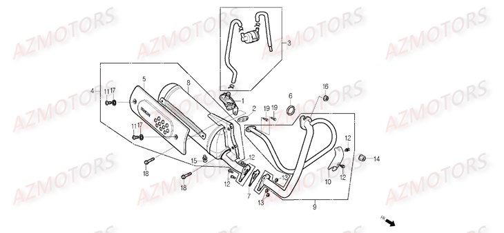 Echappement DAELIM Pièces Scooter DAELIM BONITA 50cc (2009)
