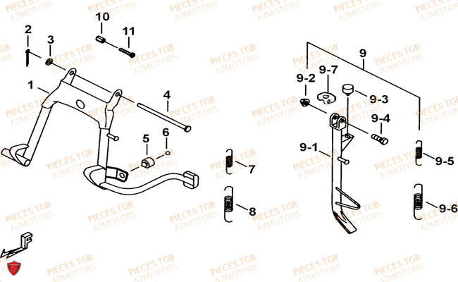 Bequille TGB Pieces TGB BULLET 50 (No Serie RFCBM145B...Type: BM1-BE)