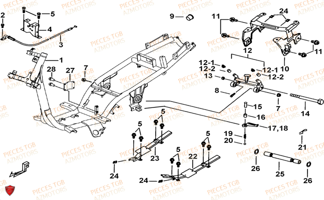 Chassis TGB Pieces TGB BULLET 50 (No Serie RFCBM145B...Type: BM1-BE)