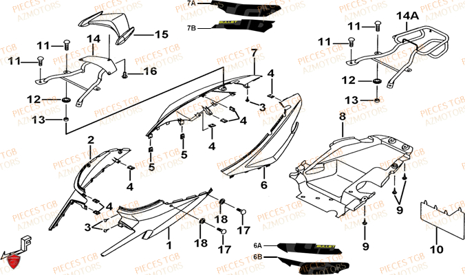 Coques TGB Pieces TGB BULLET 50 (No Serie RFCBM145B...Type: BM1-BE)