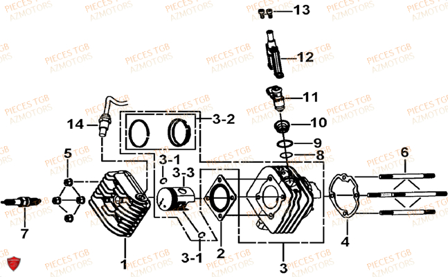 Cylindre TGB Pieces TGB BULLET 50 (No Serie RFCBM145B...Type: BM1-BE)