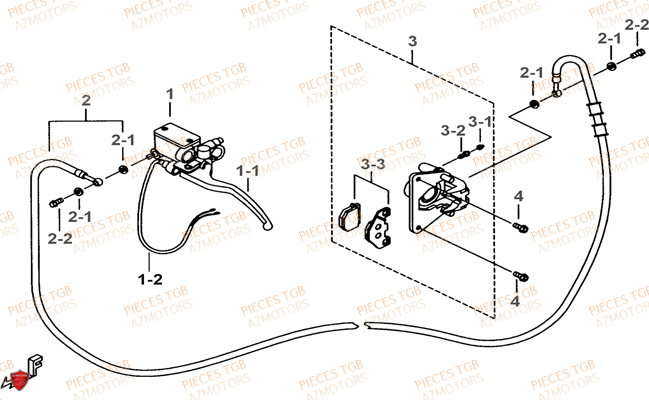 Frein Arriere TGB Pieces TGB BULLET 50 (No Serie RFCBM145B...Type: BM1-BE)