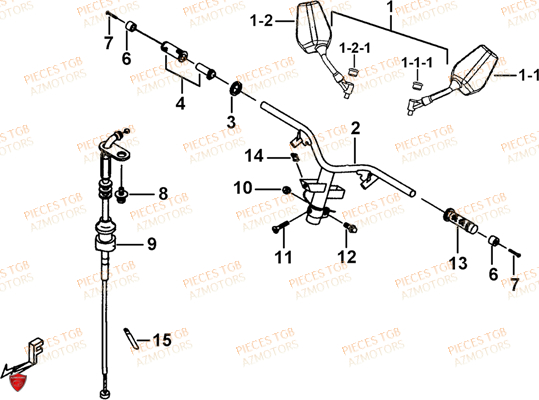 Guidon TGB Pieces TGB BULLET 50 (No Serie RFCBM145B...Type: BM1-BE)