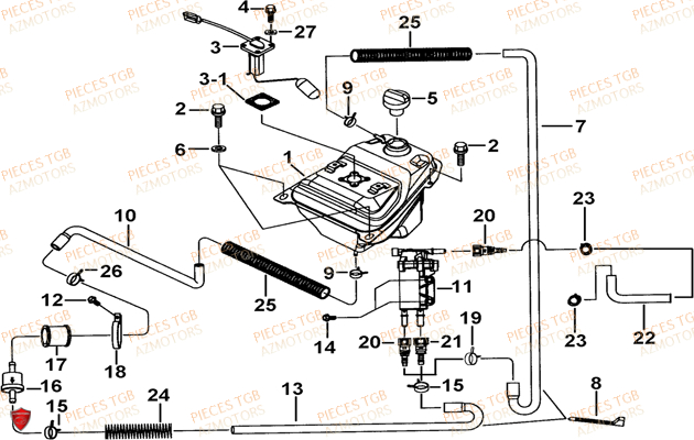 Reservoir TGB Pieces TGB BULLET 50 (No Serie RFCBM145B...Type: BM1-BE)