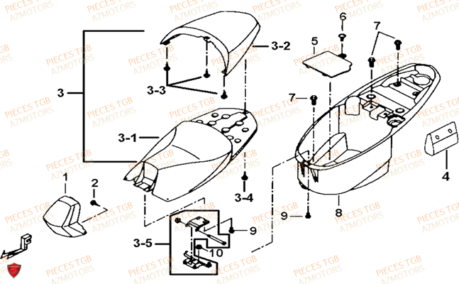 Selle TGB Pieces TGB BULLET 50 (No Serie RFCBM145B...Type: BM1-BE)