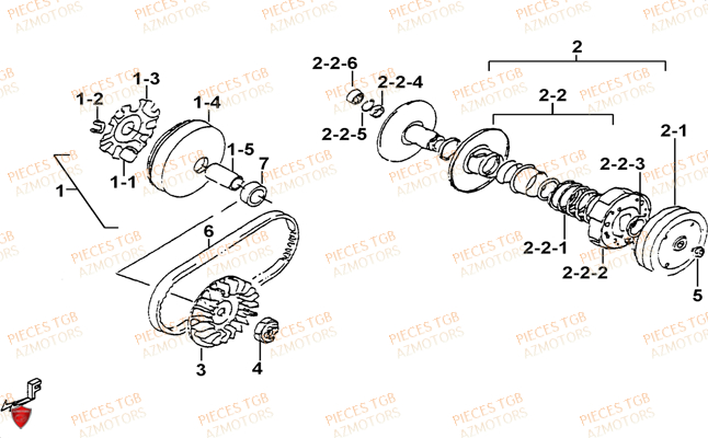 Variateur TGB Pieces TGB BULLET 50 (No Serie RFCBM145B...Type: BM1-BE)