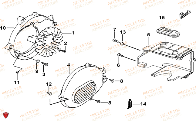 Ventilateur TGB Pieces TGB BULLET 50 (No Serie RFCBM145B...Type: BM1-BE)