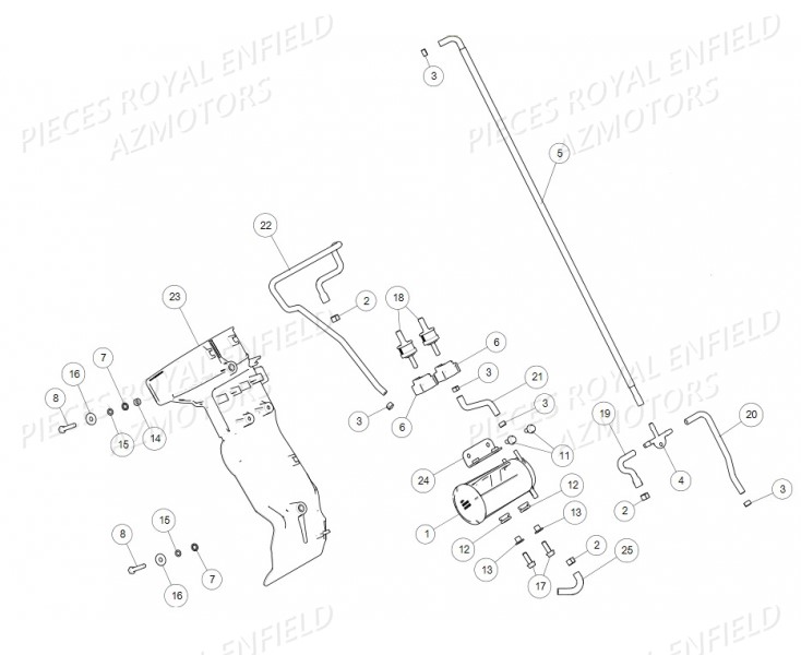 SYSTEME_EVAPORATION ROYAL ENFIELD Pieces Origine BULLET TRIAL 500 RED (2019-2020)